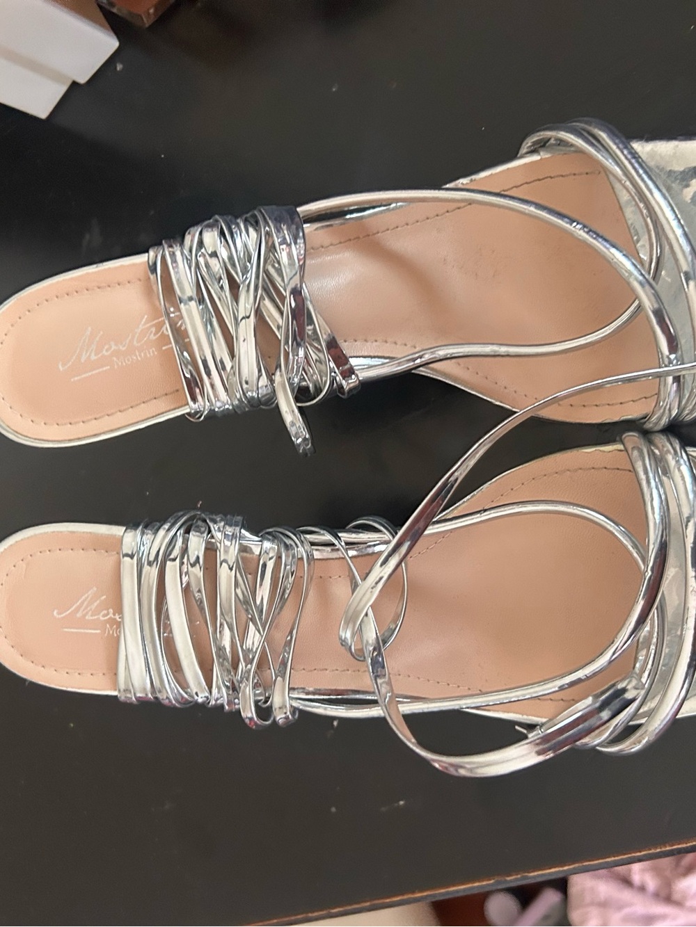 Mystique Metallic Strappy Heels - Silver